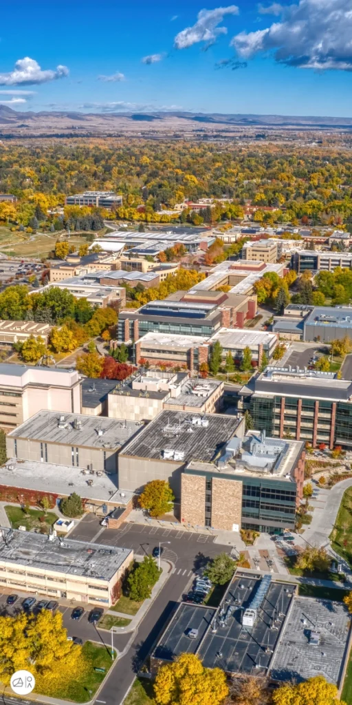 A picture of businesses in Fort Collins, Colorado.